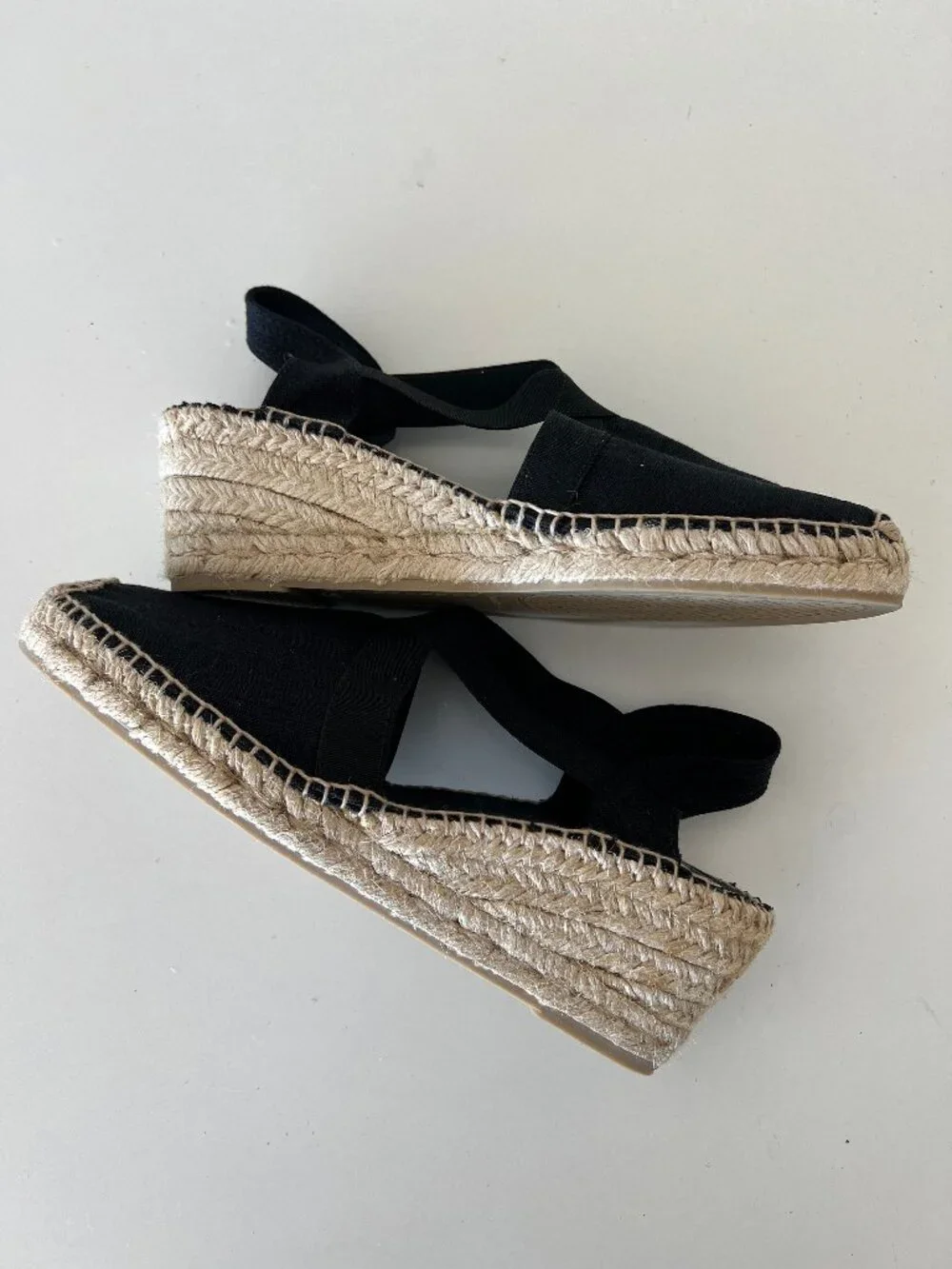 NIB Toni Pons TER Black Linen Espadrille Wedges EU 39 US 8